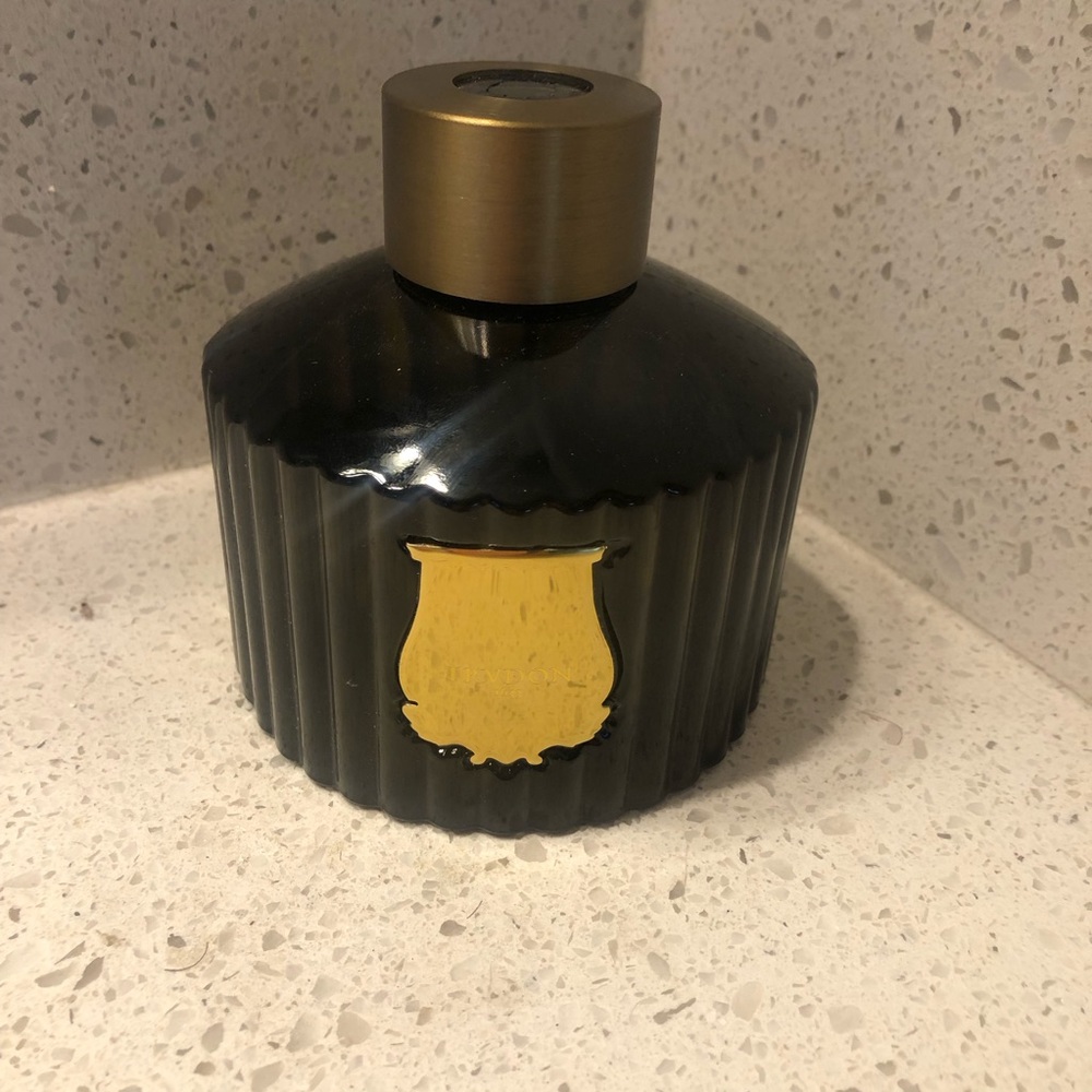 Black Reed Diffuser with Gold Cap and Emblem